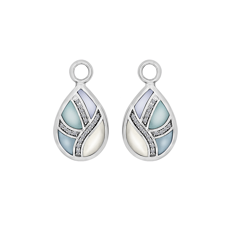MY iMenso Creoli pair of pendant "Summer Fantasy MOP shell mosaic" (925/rhod-plated)-0