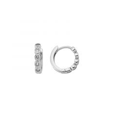 MY iMenso Creoli creol "Puntini CZ 13mm" (925/rhod-plated)