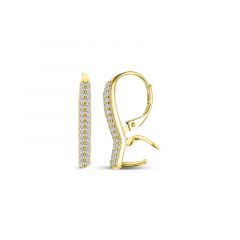 Carezza earhook Double zirconia for M&L stones (925/1Mgold-pld)
