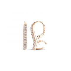 Carezza earhook Double zirconia for M&L stones (925/1Mrosegold-plated)