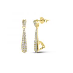 Carezza earstud Sphérique zirconia for M&L stones (925/1Mgold-plated)