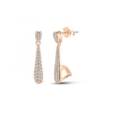 Carezza earstud Sphérique zirconia for M&L stones (925/1Mrosegold-plated)