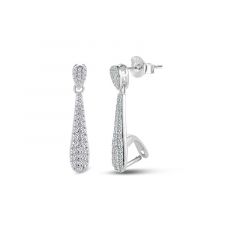 Carezza earstud Sphérique zirconia for M&L stones (925/rhod-plated)