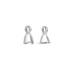 Carezza pair of Bail for ear-pendant for L stones (925/rhod-plated)