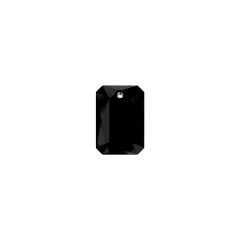 Carezza Rettangolo single stone "Brillante crystal" "Jet" 16mm