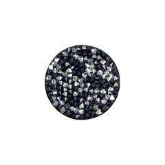 Crystal fine rocks Glamour insignia 24mm Black Silver Night