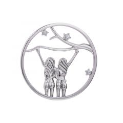 "Girlfriends" fantasy cz 33mm insignia (925/rhod-plated)