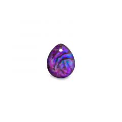 Carezza Goccy single stone "abalone in purple resin" flat 15mm