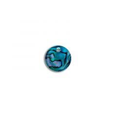 Carezza Round single stone "abalone in blue resin" 12mm