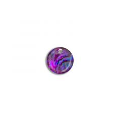 Carezza Round single stone "abalone in purple resin" flat 12mm