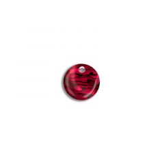 Carezza Round single stone "abalone in red resin" flat 12mm