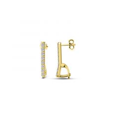 Carezza earstud zirconia for M&L stones (925/1Mgold-plated)