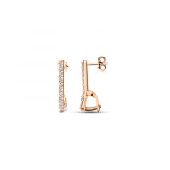 Carezza earstud zirconia for M&L stones (925/1Mrosegold-plated)