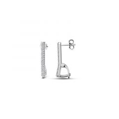 Carezza earstud zirconia for M&L stones (925/rhod-plated)