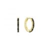 MY iMenso Creoli oorring "Baquette black CZ 16mm" (925/1Mgold-plated)