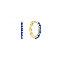 MY iMenso Creoli oorring "Baquette blue CZ 16mm" (925/1Mgold-plated)