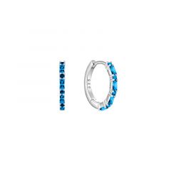 MY iMenso Creoli oorring "Baquette aqua CZ 16mm" (925/rhod-plated)