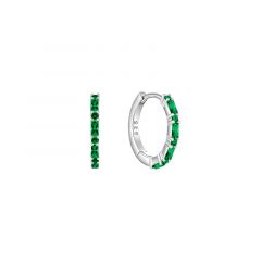 MY iMenso Creoli oorring "Baquette emerald CZ 16mm" (925/rhod-plated)