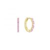 MY iMenso Creoli oorring "Baquette pink CZ 16mm" (925/1Mgold-plated)
