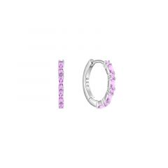 MY iMenso Creoli oorring "Baquette pink CZ 16mm" (925/rhod-plated)
