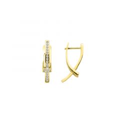 MY iMenso Creoli oorring "Cintura CZ 19mm" consealed (925/1Mgold-ptd)