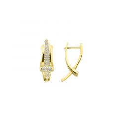 MY iMenso Creoli oorring "Cintura CZ 21mm"consealed (925/1Mgold-ptd)
