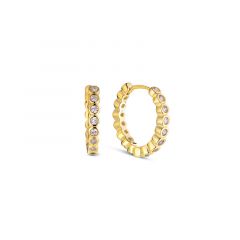 MY iMenso Creoli oorring"Dotti CZ 17,5mm" (925/1Mgold-plated)
