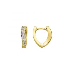MY iMenso Creoli oorring "Double CZ 17mm"consealed (925/1Mgold-ptd)