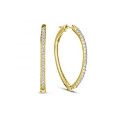 MY iMenso Creoli oorring "Elipse CZ 31mm" (925/1Mgold-plated)