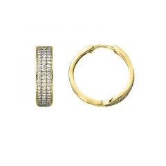 MY iMenso Creoli creol "File Triple CZ 21mm" (925/1Mgold-ptd)