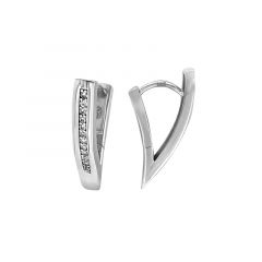 MY iMenso Creoli creol "Forme-V CZ 23mm" Conseal (925/rhod-plated)