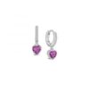 MY iMenso Creoli creol "Heart amethyst CZ 18mm" (925/rhod-plated)