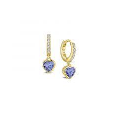 MY iMenso Creoli creol "Heart blue CZ 18mm" (925/1Mgold-plated)