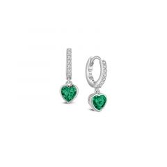 MY iMenso Creoli creol "Heart green CZ 18mm" (925/rhod-plated)