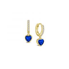 MY iMenso Creoli creol "Heart sapphire CZ 18mm" (925/1Mgold-plated)
