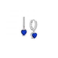 MY iMenso Creoli creol "Heart sapphire CZ 18mm" (925/rhod-plated)