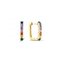 MY iMenso Creoli creol "Piazza rainbow CZ 17mm" (925/1Mgold-plated)