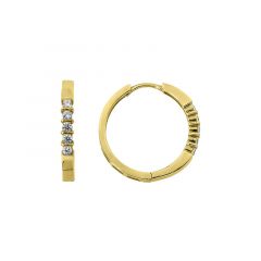 MY iMenso Creoli creol "Sbarra CZ 21mm" (925/1Mgold-ptd)