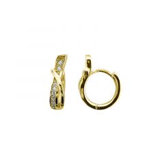 MY iMenso Creoli creol "Tintin CZ 18mm" Conseal (925/1Mgold-ptd)