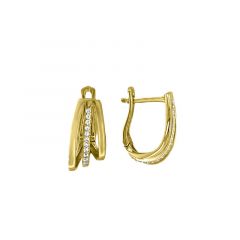 MY iMenso Creoli creol "Tre Raggi CZ 18,5mm" (925/1Mgold-ptd)