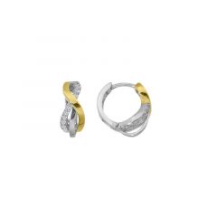 MY iMenso Creoli oorring "Trecci CZ 14mm" (925/2T1Mgold-ptd)