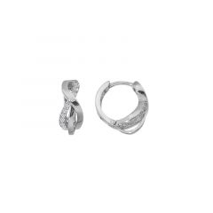 MY iMenso Creoli creol "Trecci CZ 14mm" (925/rhod-plated)