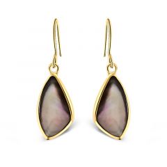 MY iMenso Eterno "Michelina black MOP" earrings (925/0,5Mgold-plated)