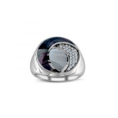 MY iMenso Eterno "Rovando dark MOP " ring (925/rhod-plated) (choose your size 48-62)