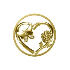 MY iMenso Grande 33mm insignia "Butterfly & Rose" fantasy cz (925/0,5Mgold-plated)
