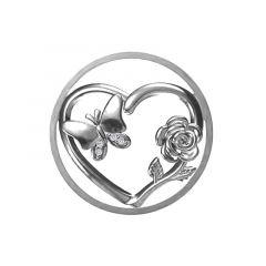 (STOP, out of collection) MY iMenso Grande 33mm insignia "Butterfly & Rose" fantasy cz (925/rhod-plated)