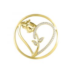 MY iMenso Grande (33mm) insignia fantasy flat "Heart & Rose" (925/gold-plated)