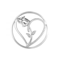 MY iMenso Grande (33mm) insignia fantasy flat "Heart & Rose" (925/rhod-plated)