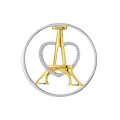 MY iMenso Grande (33mm) insignia fantasy flat "love eiffel tower" (925/rhod-gold)