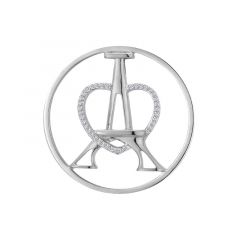 MY iMenso Grande (33mm) insignia fantasy flat "love eiffel tower" (925/rhod-plated)